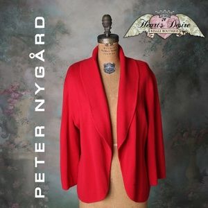 Peter Nygard Soft Red Open Front Cardigan w/Collar